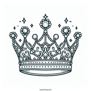 Tiara Crown With Diamonds Coloring In