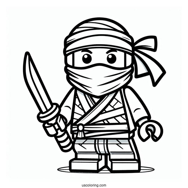 Easy Lego Ninja Coloring In For Preschoolers