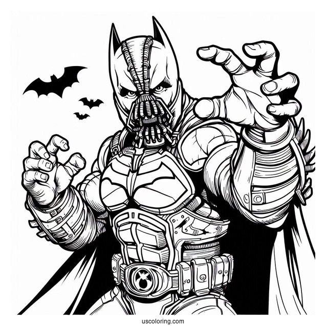 Batman Vs Bane Villan Coloring Page