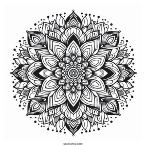 Multi Layered Flower Mandala Coloring Page