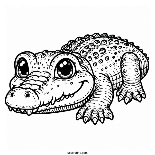 Prehistoric Crocodile Coloring Page