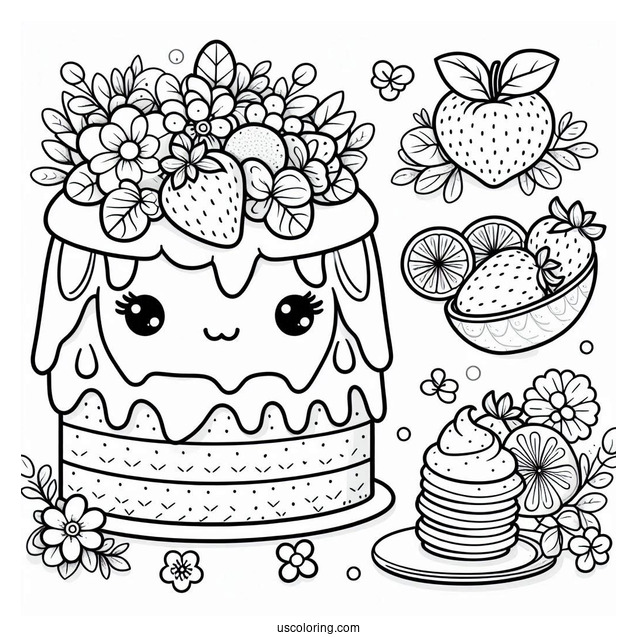 Strawberry Shortcake Coloring Page With Orange Blossom And Crepe