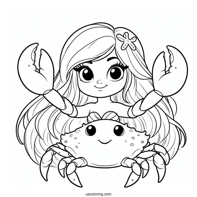 Sebastian The Crab Coloring Page From Little Mermaid For Kids