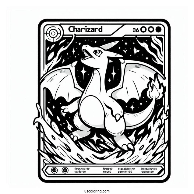 Charizard Fireblast Pokemon Card Coloring Page