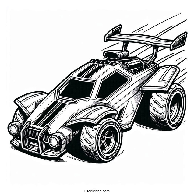 Rocket League Coloring Page Side View Of Octane For Kids