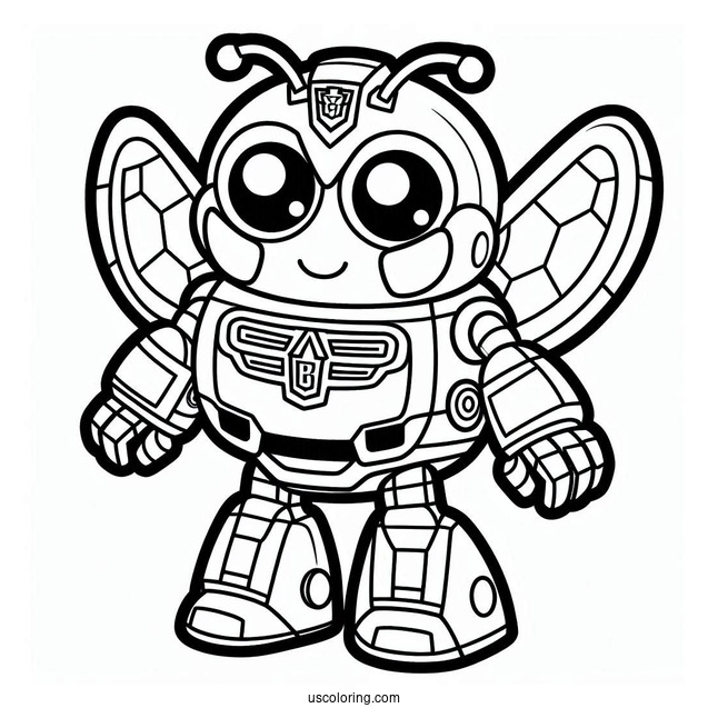 Simple Bumblebee Rescue Bot Coloring Page For Preschoolers