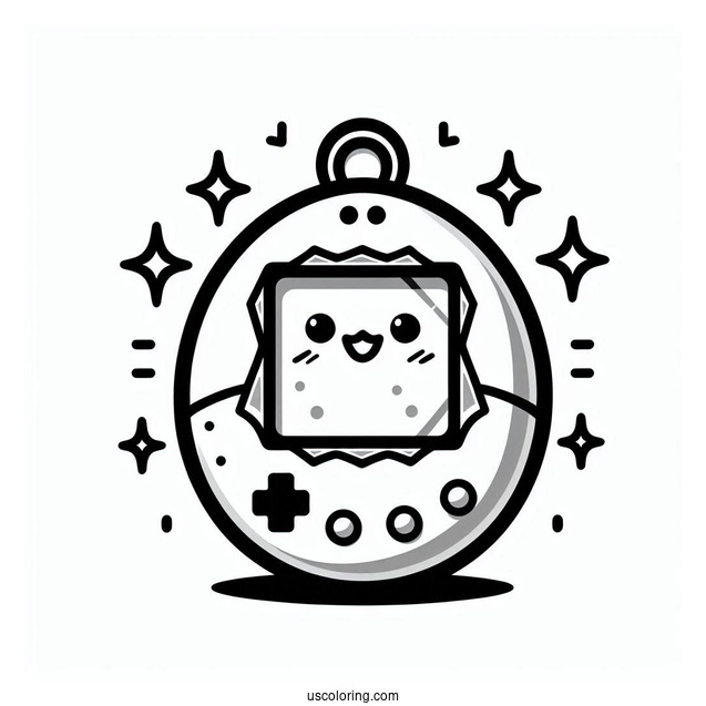 Tamagotchi Coloring Pages Game Console