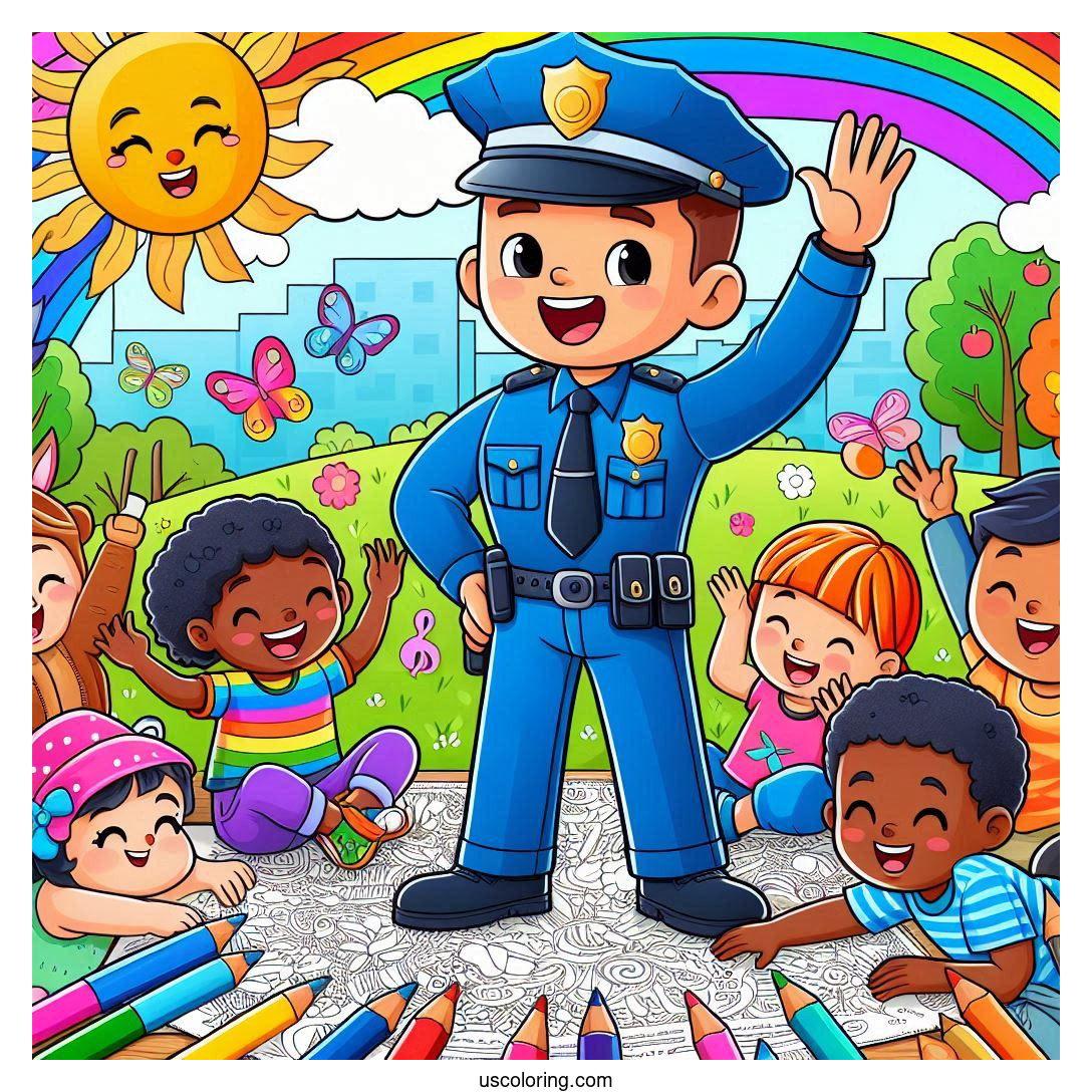 police coloring pages featured image