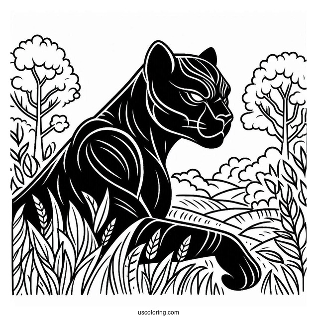 Black Panther Coloring Page
