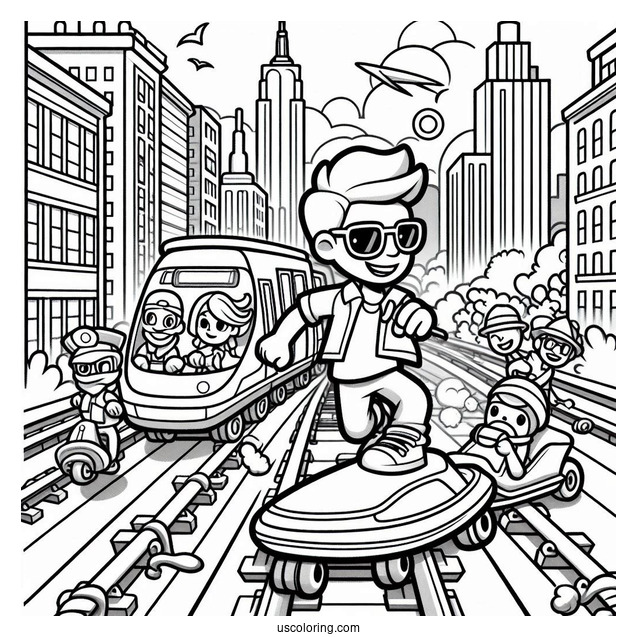 Easy Subway Surfers Coloring Page Tag Game
