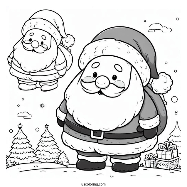 Plump Looking Santa To Color For Kids