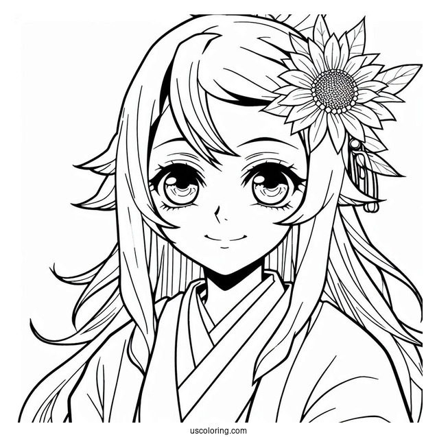 Close Up Of Tanjiro Coloring Page