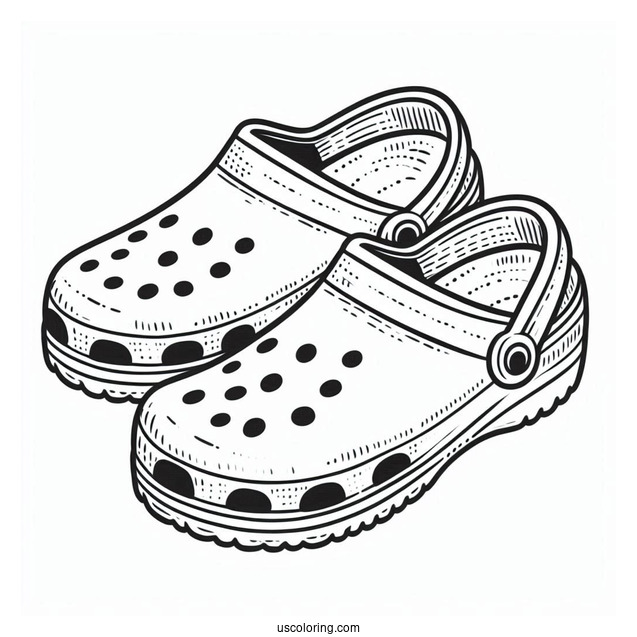 Easy Outline Of Crocs To Color