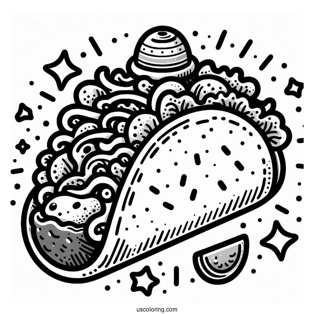 Taco Coloring Page Bell Logo