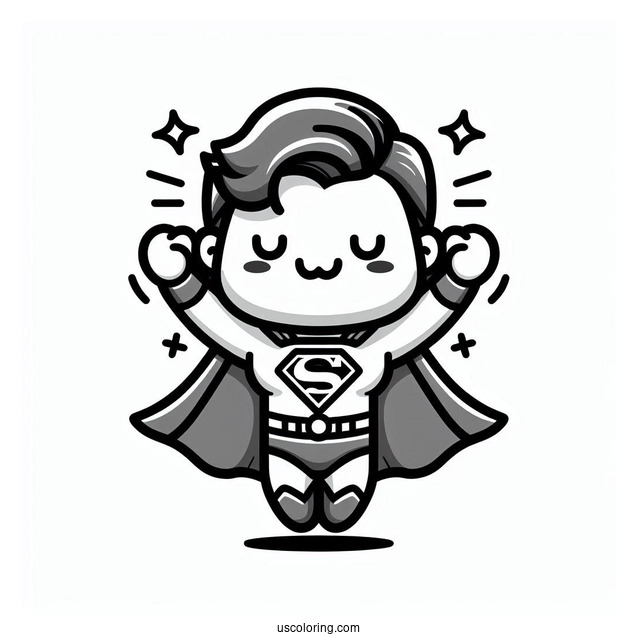Cute Kawaii Superman Coloring