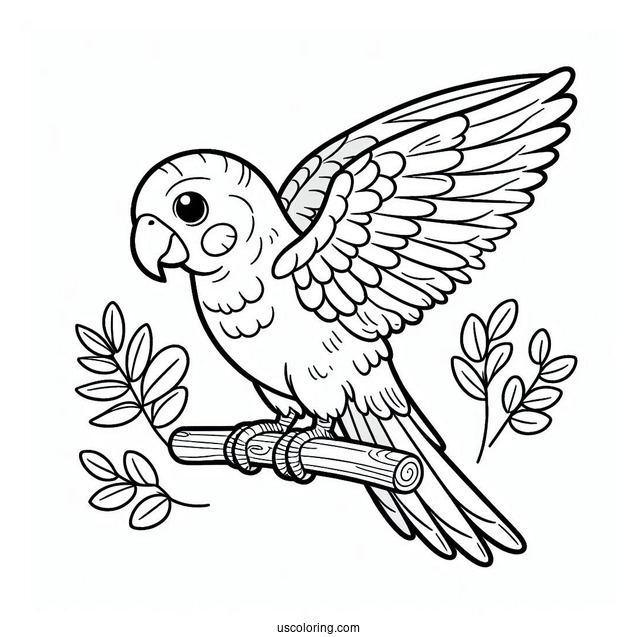 Kids Coloring Page Of a Parrot