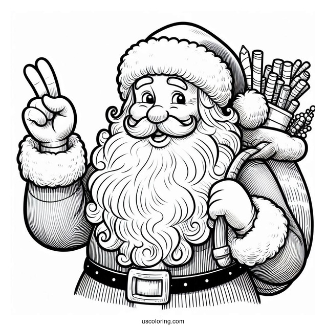 Realistic Looking Santa Coloring Page