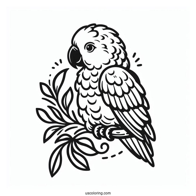 Easy To Color Caique Parrot
