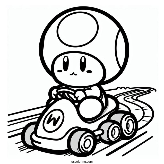 Shy Guy Coloring Page In Mario Kart Race Track