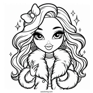 Bratz Meygan In Fur Coat Coloring Page