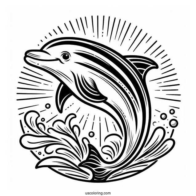 Striped Dolphin Coloring Page
