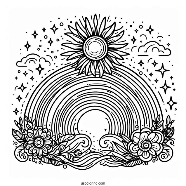 Radiant Rainbow To Color