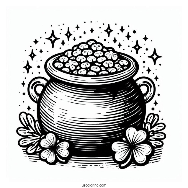 Large Pot Of Gold To Color