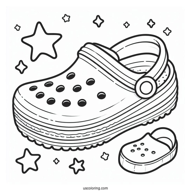 Easy Outline Of Crocs To Color