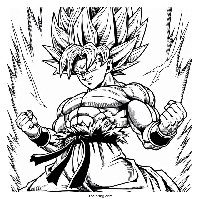 Super Saiyan Gogeta Coloring Sheet