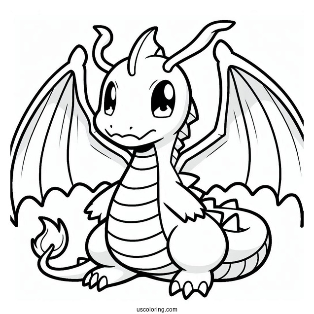 Coloring Page Of Dragonite Pokemon