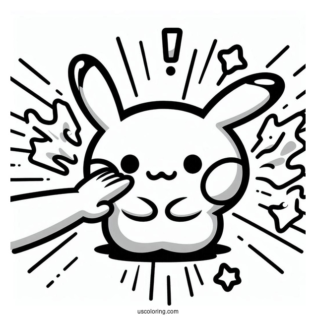 Kawaii Maushold Gentle Slap Pokemon Card Coloring Sheet For Kids