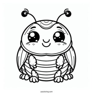Smiling Beetle Coloring Page For Kids