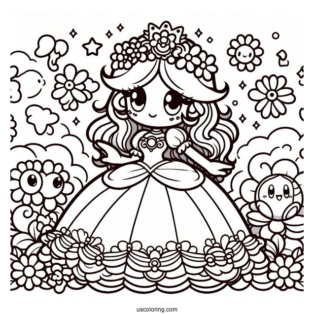 Princess Daisy Coloring Page With Kirby