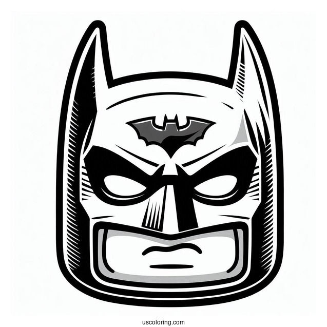 Closeup Of Lego Batman Mask Coloring