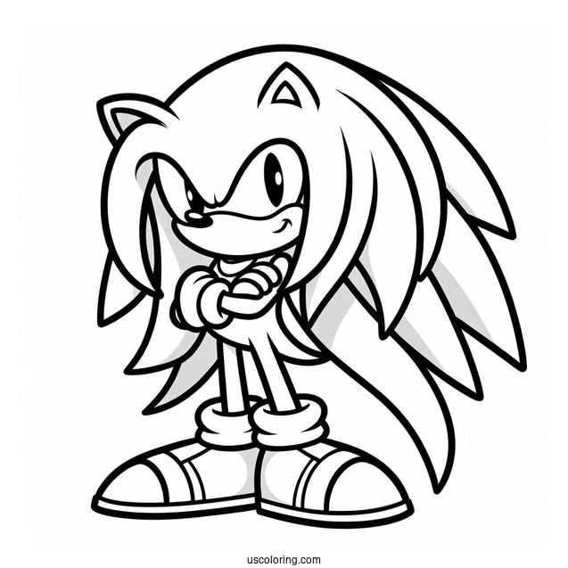 Knuckles The Echidna Coloring Page