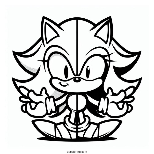 Creative Half Sonic Half Shadow Coloring Page