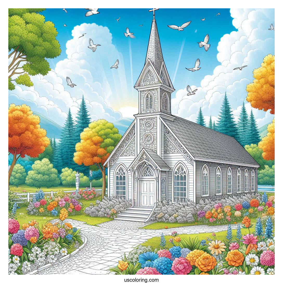 Church Coloring Pages Featured Image
