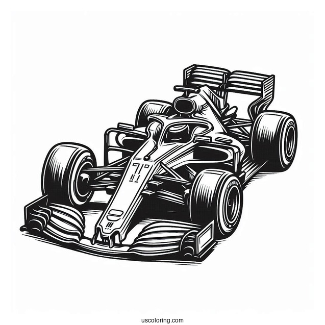 Coloring Page Of F1 Racing Car