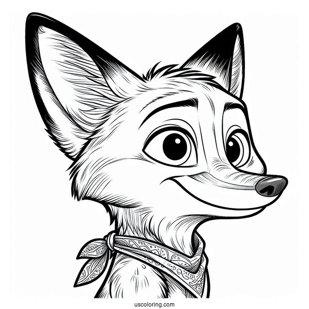 Cool Zootopia Fox Coloring Page Nick Wilde For Kids