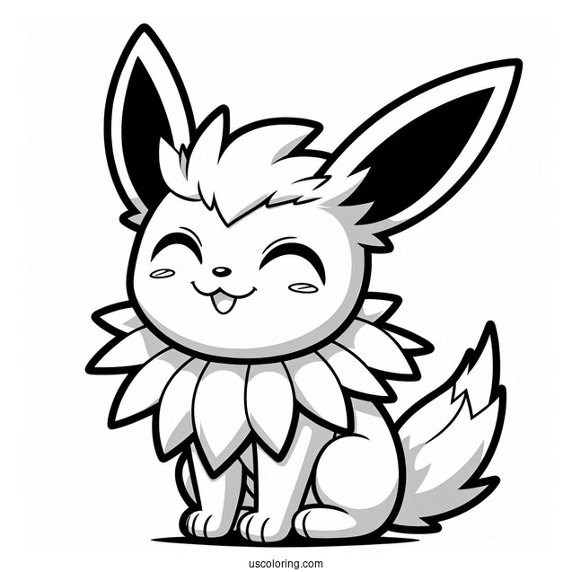 Jolteon Coloring Page Smiling At Sylveon For Kids