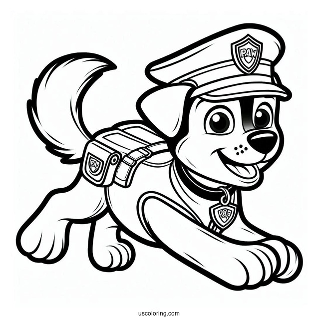 Chase Police Dog Coloring Sheet