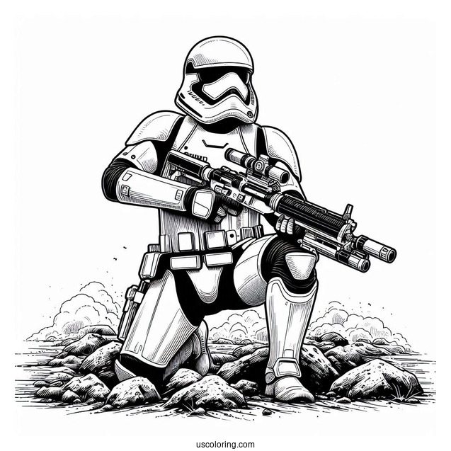 Stormtrooper Coloring Page In The Battlefield