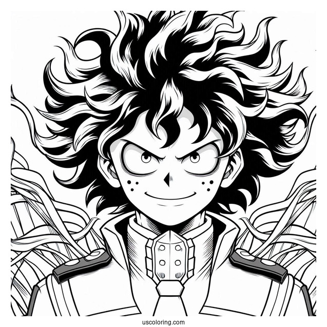 Detailed Villain Deku Coloring Page