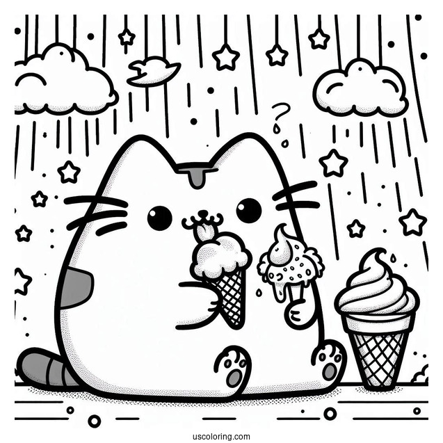 Stormy And Pusheen Eating Ice Cream
