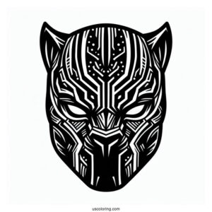 Black Panther Mask Coloring Page