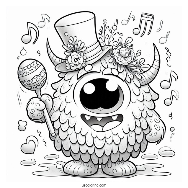 Detailed Rare Bona Petite My Singing Monster Coloring Page
