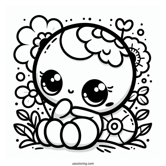 Poppy Playtime Coloring Page Of Kawaii Baby Huggy Wuggy For Preschoolers