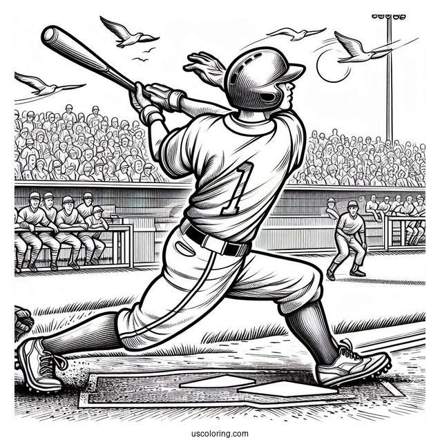 Baseball Player Running Through Bases During Homerun