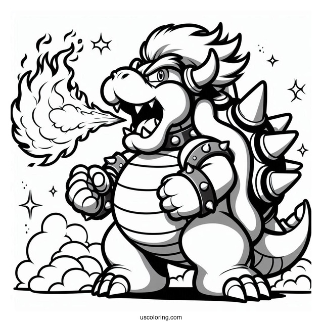 Fire Breathing Bowser To Color