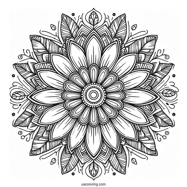 Flower Coloring Pages Of Intricate Daisy Mandala